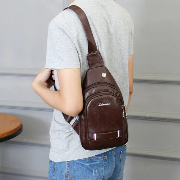 Soft Leather Small Crossbody Bag for Men