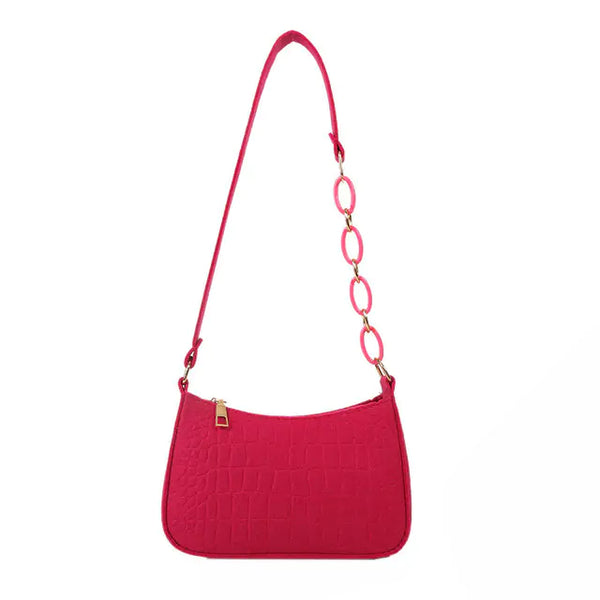 High-Quality Women's Felt Crescent Shoulder Bag